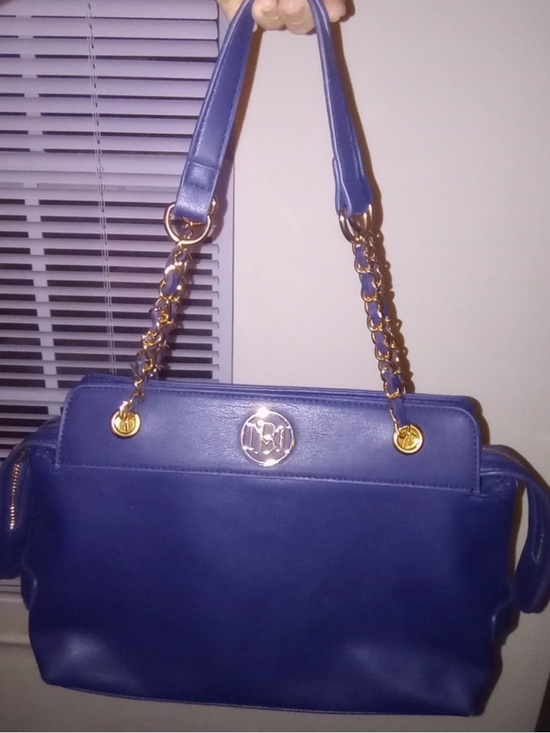 Badgley Mischka Handbags - Blue Badgley Mischka Chain-Handle Purse